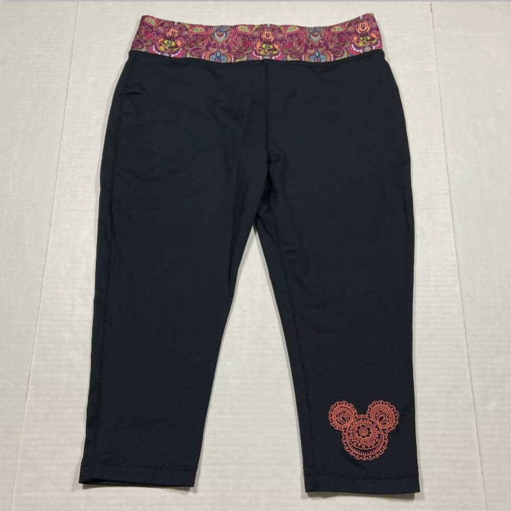 Disney Parks Mickey Mouse Head Cropped Yoga Pants